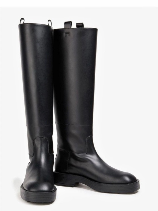 Tod's Shoes - Tods Gomma Leather Knee Boots Black Riding Quiet Luxury
Designer Sz 40